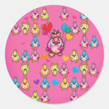 PINK DROPS ROUND STICKERS