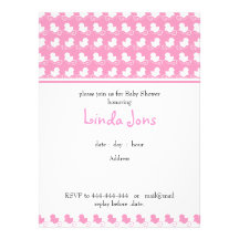 pink duck row baby shower invitation