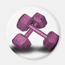 Pink Dumbbells Merchandise Fridge Magnets