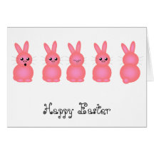 Pink Easter Bunnies Card