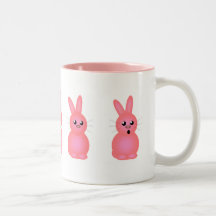 Pink Easter Bunnies Coffee Mugs