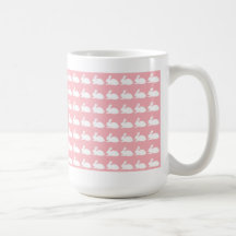Pink Easter mug with bunnies