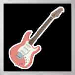 pink electric guitar posters