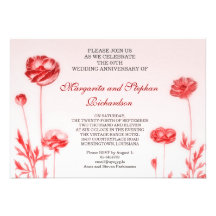 pink elegant beautiful anniversary invitations