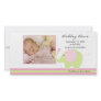 Pink Elephant Baby Girl Birth Annoucement