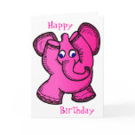 Pink Elephant Greeting Card