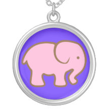 Pink Elephant Necklace