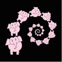 Pink elephant spiral. photo cutout