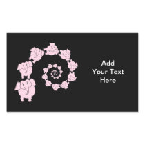 Pink elephant spiral. rectangle stickers