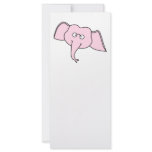 Pink Elephant with Glasses. Cartoon Rack Card