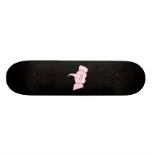 Pink Elephant with Glasses. Cartoon Custom Skate Board