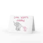 Pink Elephants Look What's Coming cards