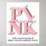 PINK, EVERY MONTH SHOULD BE BREAST CANCER AWARE... posters