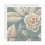 Pink Eye Rose Vintage Wallpaper Invitation