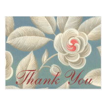 Pink Eye Rose Vintage Wallpaper Postcard