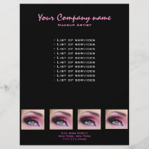 Pink Eyeshadow long lashes eyemakeup artist flyer