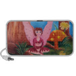 Pink Fairy beside orange mushroom Travelling Speakers