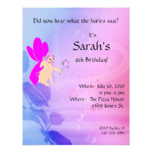 Pink Fairy Birthday Invitation