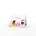 Pink Farm Babies Folded Thank you notes cards