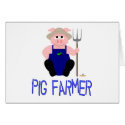Pink Farmer Pig Blue Pig Farmer cards
