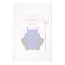 Pink Farmer Pig Customised Stationery