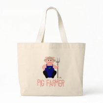Pink Farmer Pig Pink Pig Farmer Tote Bags