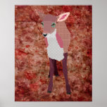 Pink Fawn Art Poster