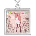 Pink Fawn Cherry Blossom Necklace
