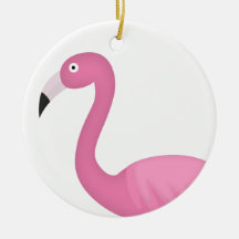pink feathery flamingo christmas ornament