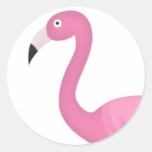 pink feathery flamingo sticker
