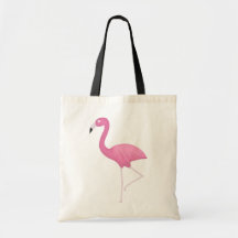 pink feathery flamingo tote bag