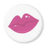 Pink female lipstick lips magnets
