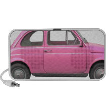 Pink Fiat 500 vintage Italian car Travelling Speaker