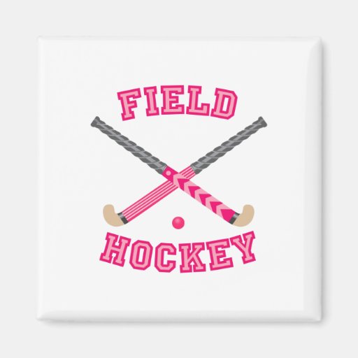 Pink Field Hockey Logo Refrigerator Magnet