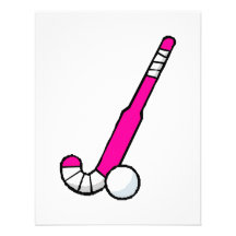 Pink Field Hockey Stick Custom Announcements