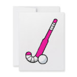 Pink Field Hockey Stick invitations