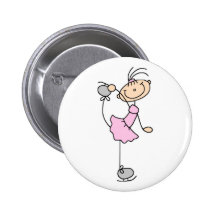 Pink Figure Skater Button