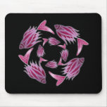 Pink Fish Circling Mousepad