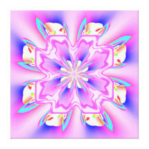 Pink Flaming Flower Wrapped Canvas Stretched Canvas Print