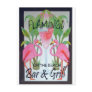 Pink Flamingo Bar & Grill Beach Drink Theme Postcards