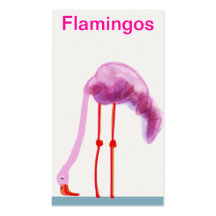 Pink flamingo business card
