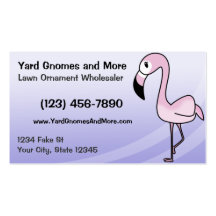 Pink Flamingo Business Cards (Purple)