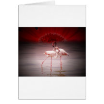 Pink Flamingo Dance Greeting Cards