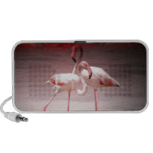 Pink Flamingo Dance Portable Speaker