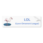 Pink Flamingo in Blue Pool of Water bumper stickers