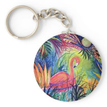 Pink Flamingo Keychains