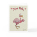 Pink Flamingo Valentine's Day Paper Greeting Card