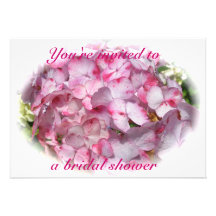 Pink Flecked Hydrangea Bridal Shower Invitation