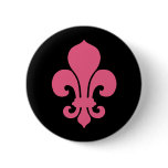 Pink Fleur de Lis buttons