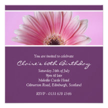 Pink Floral 60th Birthday Party Invitation